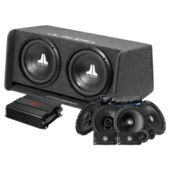 JL Audio CP212-W0v3 med RA1200W, KD-X382BT och DLS-högtalare, helhetspaket