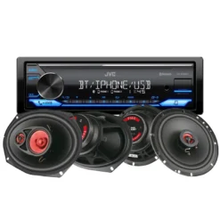 JVC KD-X382BT & Bass Habit Play-högtalare, bilstereopaket