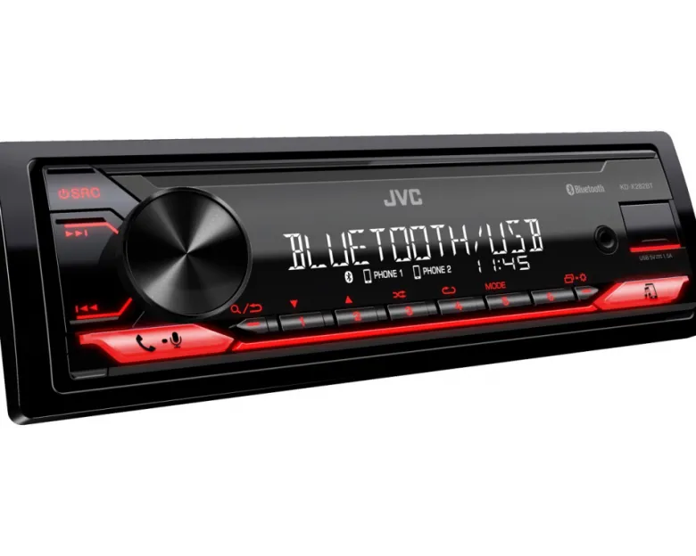 JVC KD-X282BT, bilstereo med Bluetooth och kort chassi