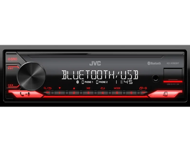 JVC KD-X282BT, bilstereo med Bluetooth och kort chassi