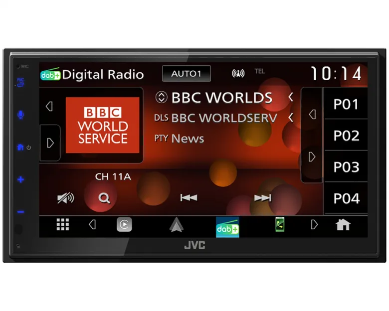 JVC KW-M695DBW, bilstereo med DAB, trådlös Carplay & Android Auto