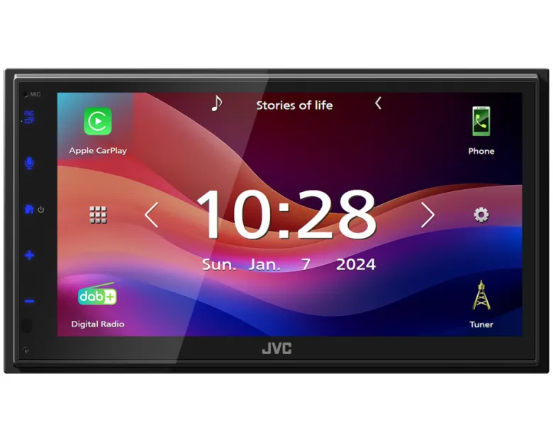 JVC KW-M695DBW, bilstereo med DAB, trådlös Carplay & Android Auto, returexemplar