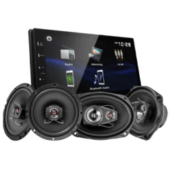 Kenwood DMX129BT & Bass Habit REBEL-högtalare, bilstereopaket