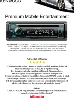 Kenwood KDC-BT960DAB, bilstereo med Bluetooth och DAB+ och 3 par lågnivå med 5V