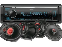 Kenwood KMM-BT358 & Bass Habit PLAY-högtalare, bilstereopaket