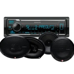 Kenwood KMM-BT358 & Rockford Fosgate Prime-högtalare, bilstereopaket