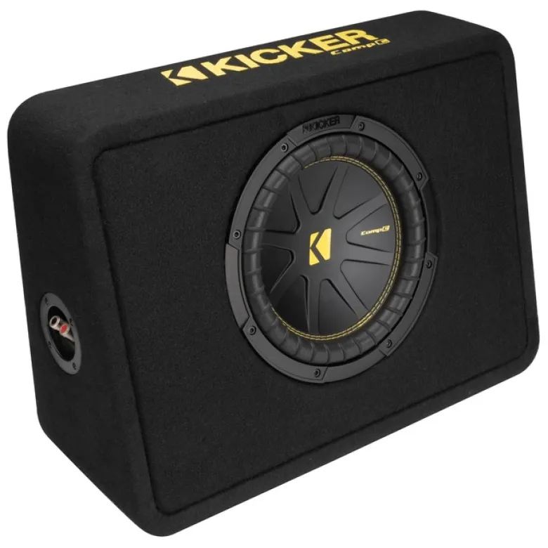 Kicker CompC TCWC104, slimmad portad 10 tums baslåda, 4 ohm