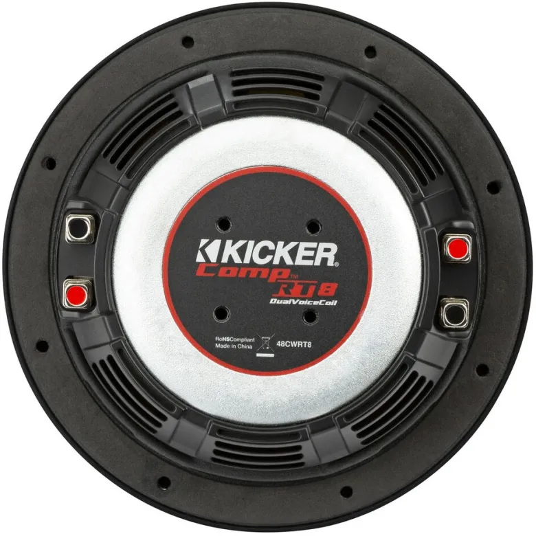 Kicker CompRT CWRT84, slimmat 8 tums baselement, 2x4 ohm