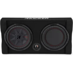 Kicker CompRT TRTP102, slimmad nedåtriktad 10 tums baslåda med passiv radiator, 2 ohm