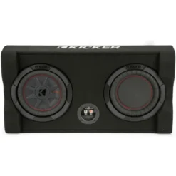 Kicker CompRT TRTP82, slimmad nedåtriktad 8 tums baslåda med passiv radiator, 2 ohm