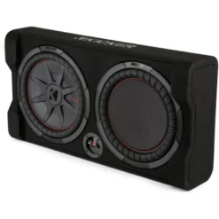Kicker CompRT TRTP122, slimmad nedåtriktad 12 tums baslåda med passiv radiator, 2 ohm