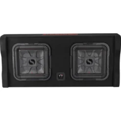 Kicker Solo-Baric DL7TDF122, slimmad sluten nedåtriktad 2x12 tums baslåda, 2 ohm