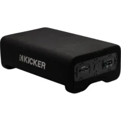 Kicker Solo-Baric PL7TDF10, slimmad sluten nedåtriktad 10 tums aktiv baslåda