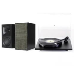 Klipsch The Fives svart & Rega Planar 1 Carbon, vinylspelarpaket