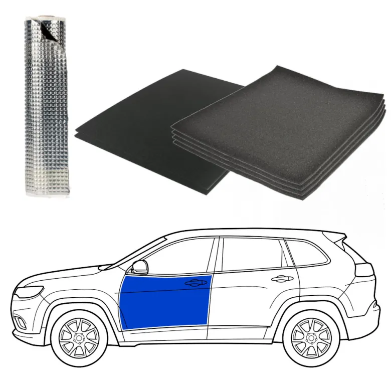 Ljudisolering till SUV, framdörrar med dörrsidor