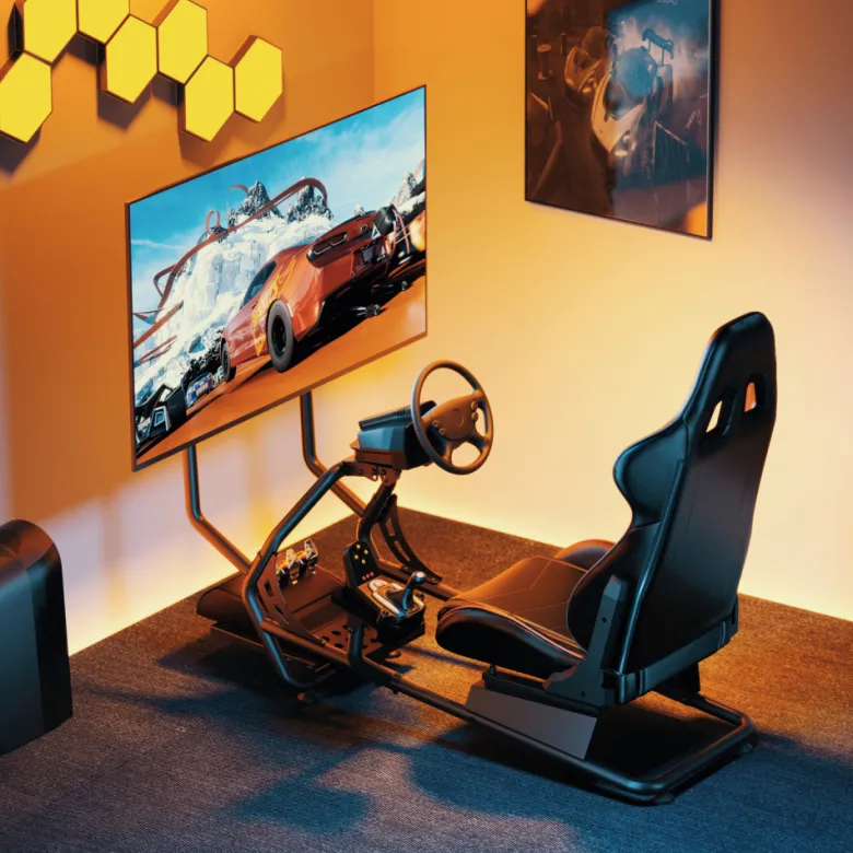 LogiLink Racing Cockpit, racingstol med skärmfäste 32-50"