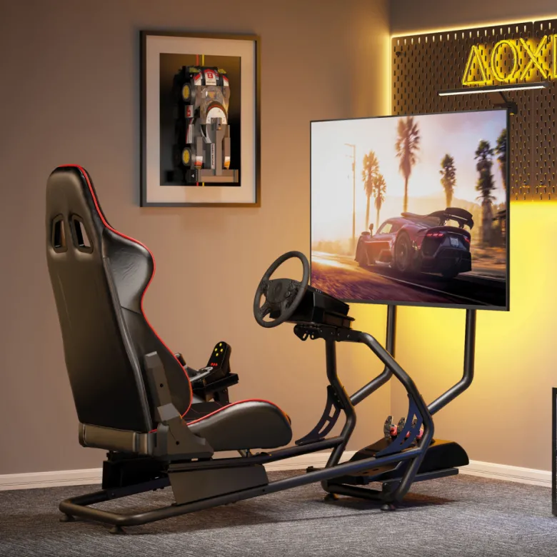 LogiLink Racing Cockpit, racingstol med skärmfäste 32-50"