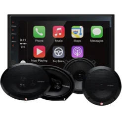 Macrom M-DL7000D & Rockford Fosgate Prime-högtalare, bilstereopaket