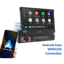 Macrom T6593DAB bilstereo med motoriserad skärm, Android 13 & mer