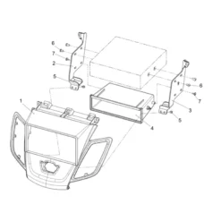 Monteringsram 2-DIN Ford Fiesta, silver