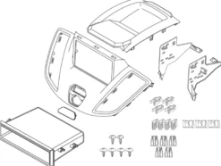 Monteringsram 2-DIN med prylfack Ford Transit V363