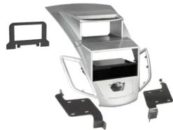 Monteringsram 2-DIN med prylfack Ford Fiesta, silver