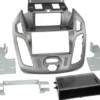 Monteringsram 2-DIN med prylfack Ford Connect silver