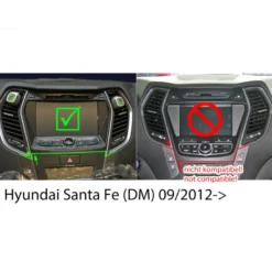 Monteringsram 2-DIN med prylfack, Hyundai Santa Fe svart