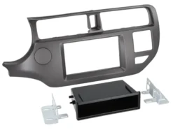 Monteringsram 2-DIN med prylfack Kia Rio, antracit
