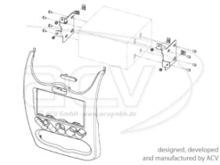 Monteringsram 2-din stereo Dacia Duster 2010- Svart