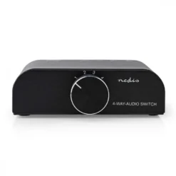 Nedis A-Switch 2424AT, 4-vägs lågnivåomkopplare för stereokällor