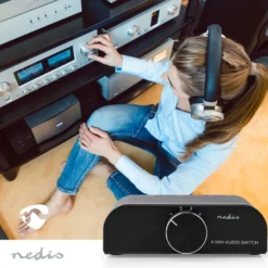 Nedis A-Switch 2424AT, 4-vägs lågnivåomkopplare för stereokällor