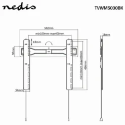 Nedis fast väggfäste för TV, 32-55 tum