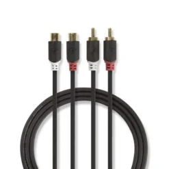 Nedis Förlängningskabel Stereo RCA - hane-hona 2 meter