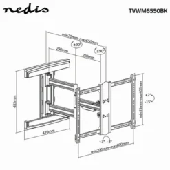Nedis Rörligt TV-väggfäste 37-80 tum