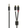 Nedis stereokabel, 1x 3,5mm hane till 2x RCA hona, 0,2m
