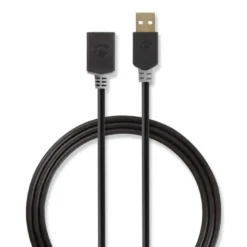 Nedis USB 2.0 USB-A hane till USB-A hona, 2m
