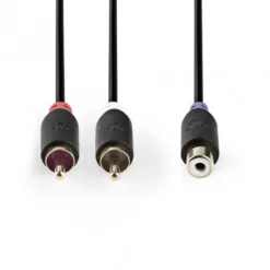 Nedis Y-splitt 2x RCA hanar till 1x RCA hone, 0,2m