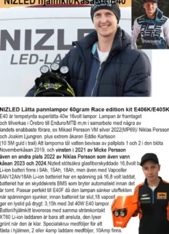 NIZLED LED-hjälmkit elit med 3x40w utan fläkt kallvit gen3, 3XE40 (120w med 10% mer ljus) utan batteri