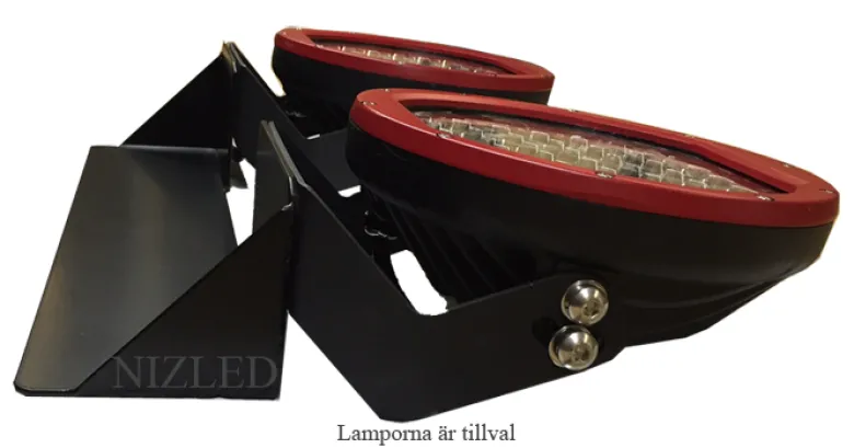 NIZLED nummerplåtfäste för 2st 7/9" extraljus
