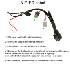 NIZLED 12V Kabelstam till extraljus, 2x DT-kontakt, 280W max