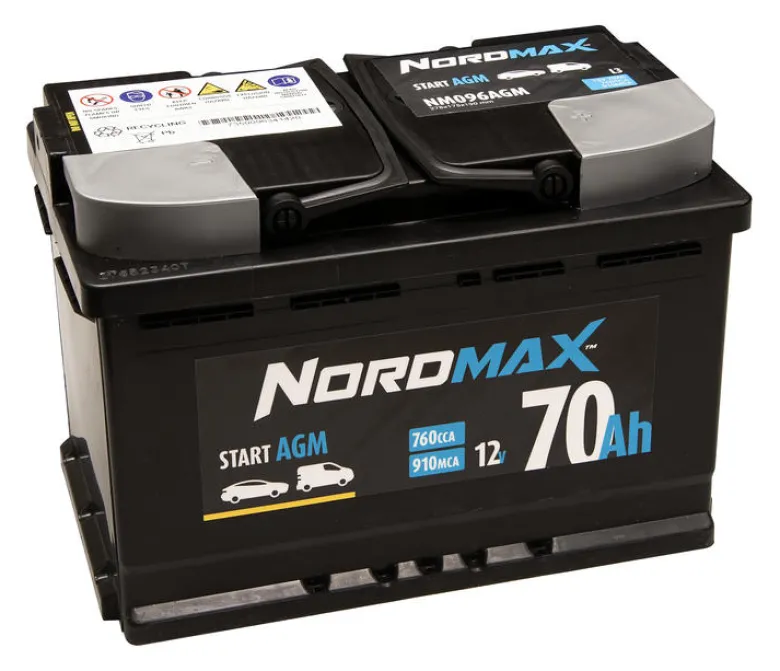 Nordmax AGM-batteri, 70Ah / 12V