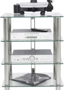 Norstone Epur 4, Hifi-rack med klara glashyllor
