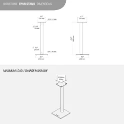 Norstone Epur Stand, högtalarstativ med glasfot 60 cm höga