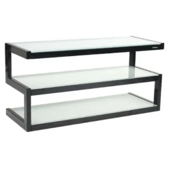 Norstone Esse AV Mediabänk, Satin Svart / Frosted
