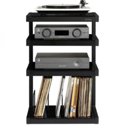 Norstone Esse Hifi Vinyl, mattsvart stereobänk