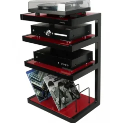 Norstone Esse Hifi Vinyl, röd stereobänk