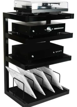 Norstone Esse Hifi Vinyl, svart stereobänk