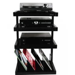Norstone Esse Hifi Vinyl, svart stereobänk
