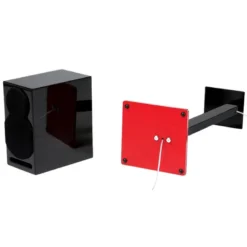 Norstone Esse Stand 61 cm hög, mattsvart högtalarstativ med röd fot